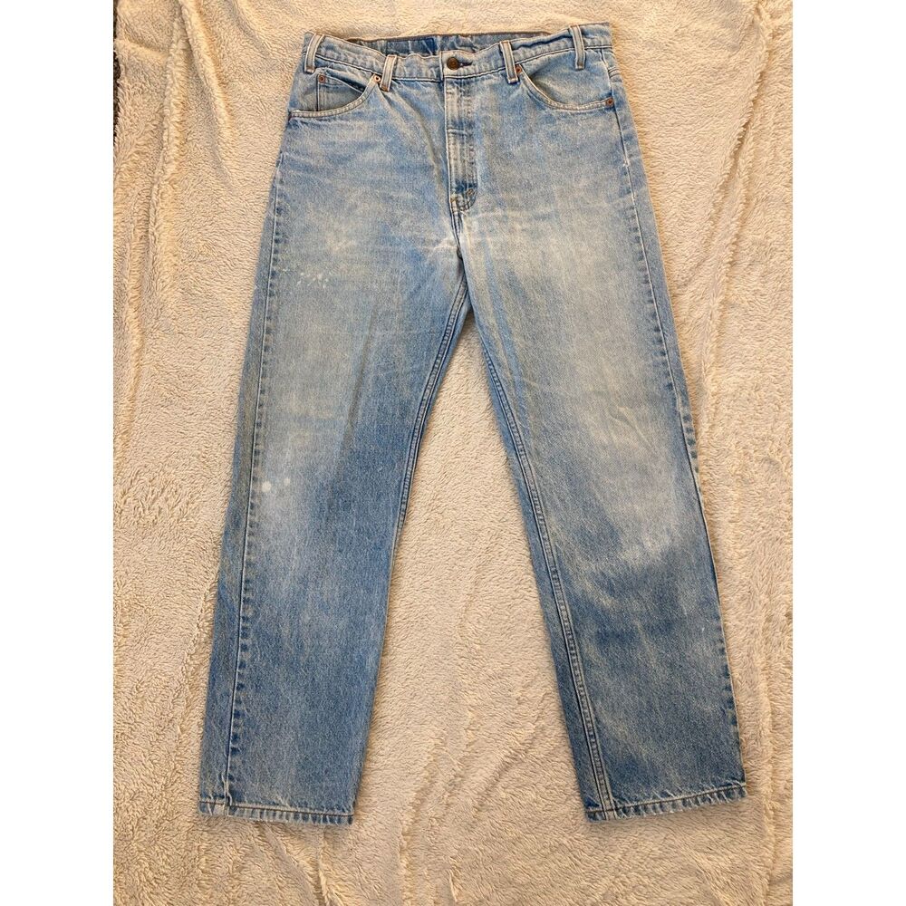 Orange Tab Levi's 505 Vintage Beautiful Fade Distressed Light Wash Jeans Grunge